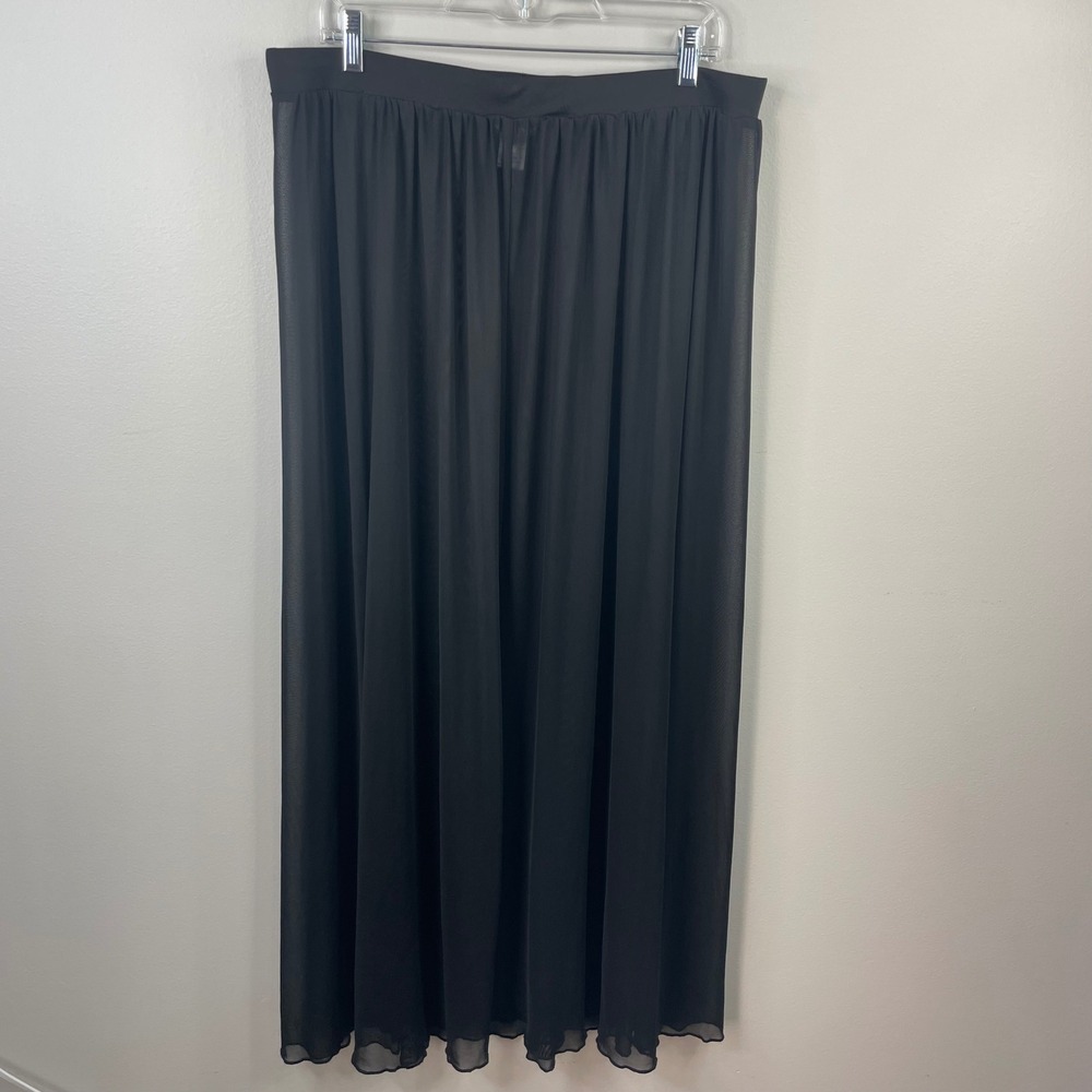 iHeartRaves Black Sheer Mesh Maxi Skirt High Slit Rave Festival Wear 2XL DS5099 - Picture 4 of 8